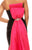 Johnathan Kayne - 6003 Contrasting Bow Draped Evening Gown in Black and Pink