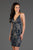 SCALA - 60031 Sequin Embellished Open Back Dress In Blue and Nude