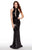 Alyce Paris - 60034 Strappy Fitted High Halter Evening Gown In Black