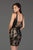 SCALA - 60038 Strappy Sequined Fitted Cocktail Dress In Black and Nude