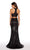Alyce Paris - 60038 Sequined Two Piece Halter Sheath Dress In Black
