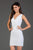 SCALA - 60040 Sequined Scalloped V-neck Sheath Dress In White