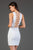 SCALA - 60040 Sequined Scalloped V-neck Sheath Dress In White