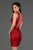 SCALA - 60040 Sequined Scalloped V-neck Sheath Dress In Red