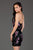 SCALA - 60041 Multicolored Sequined Deep Halter V-neck Sheath Dress In Black and Multi-Color