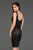SCALA - 60046 Sequined Scalloped Square Cocktail Dress In Black and Nude