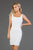 SCALA - 60046 Sequined Scalloped Square Cocktail Dress In White