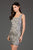 SCALA - 60046 Sequined Scalloped Square Cocktail Dress In Gray and Silver