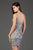 SCALA - 60046 Sequined Scalloped Square Cocktail Dress In Gray and Silver