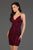 SCALA - 60047 Bedazzled Plunging V-neck Sheath Dress In Red