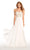 Alyce Paris - 60047 Ornate Strapless Sweetheart Chiffon Gown In White and Neutral