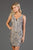SCALA - 60048 Sequined Plunging V-Neck Cocktail Dress In Gray and Silver