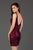 SCALA - 60048 Sequined Plunging V-Neck Cocktail Dress In Purple