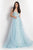 Rachel Allan  - 6004 Strapless Tulle Overlay Mermaid Gown in Blue