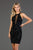 SCALA - 60052 Sequined Halter Sheath Dress In Black