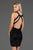SCALA - 60052 Sequined Halter Sheath Dress In Black