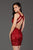 SCALA - 60052 Sequined Halter Sheath Dress In Red