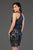 SCALA - 60053 Beaded High Halter Sheath Dress In Blue and Nude