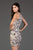 SCALA - 60054 Multicolored Sequined High Halter Sheath Dress In Nude