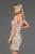 SCALA - 60055 Bedazzled V-neck Sheath Cocktail Dress In Nude