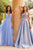 Alyce Paris - 60056 Lace Bodice Two Piece Mikado A-Line Gown In Blue