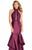 Alyce Paris - 60058 High Halter Ruffled Trumpet Gown In Purple