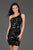 SCALA - 60058 Sequined One Shoulder Sheath Dress In Black