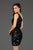 SCALA - 60058 Sequined One Shoulder Sheath Dress In Black