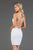 SCALA - 60060 Allover Sequin Sexy V Neckline Fitted Cocktail Dress In White