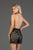 SCALA - 60061 Beaded Deep Halter V-neck Romper In Black and Nude