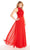 Alyce Paris - 60061 High Neck Lace Bodice Chiffon Gown In Red