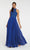 Alyce Paris - 60061 High Neck Lace Bodice Chiffon Gown In Blue