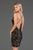 SCALA - 60066 Two Tone Sequined V-neck Sheath Dress In Black and Brown