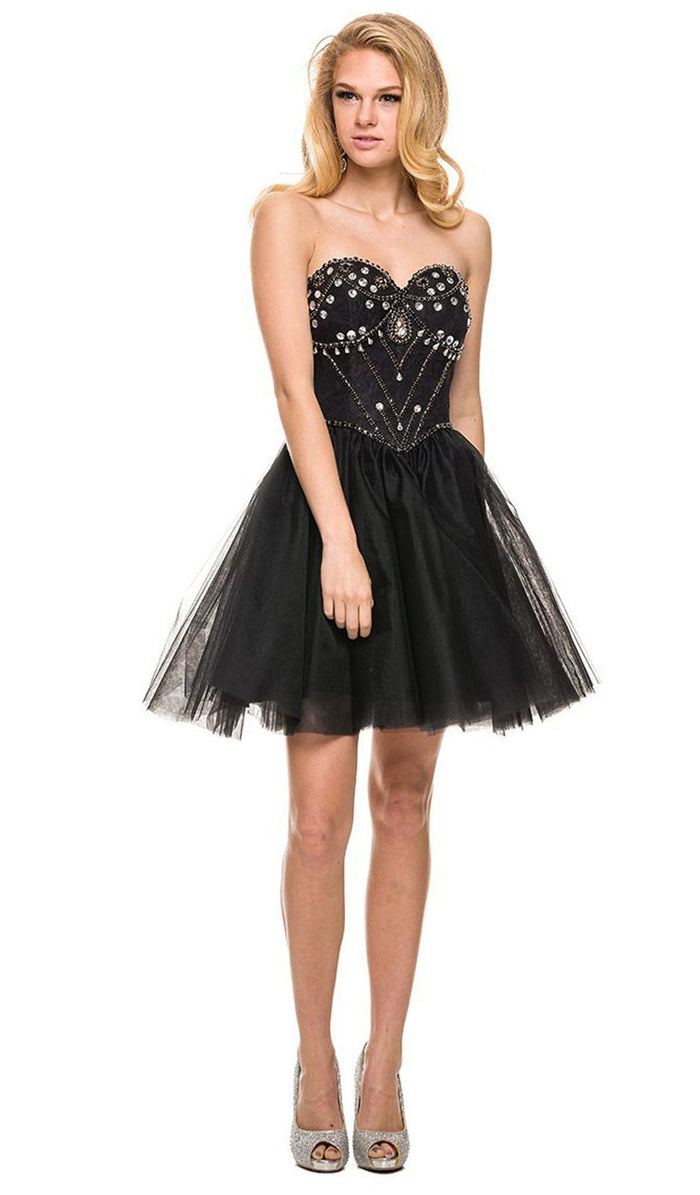 Bejeweled Sweetheart A-Line Dress