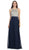 Eureka Fashion - Sleeveless Metallic Sequined Chiffon A-Line Evening Gown