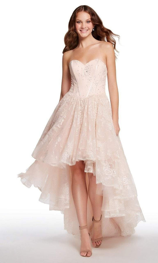 Alyce Paris - 60085 Sweetheart High Low Tulle A-line Dress In Pink