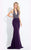 Rachel Allan  - 6008 Floral Halter Sheath Dress in Purple