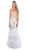 Gilt Adorned Strapless Trumpet Evening Gown