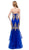 Gilt Adorned Strapless Trumpet Evening Gown