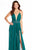 Alyce Paris - 60093 Ruched Plunging Chiffon Evening Dress In Green