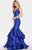 Alyce Paris - 60099 Plunging Ruffled Mermaid Gown In Blue