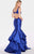 Alyce Paris - 60099 Plunging Ruffled Mermaid Gown In Blue