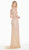 Ashley Lauren - 1429 Sequin Embellished Off-Shoulder Gown In Pink and Neutral