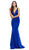 Eureka Fashion - 6010 Illusion Plunging  V Neck Mermaid Evening Gown
