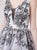 Cachet - 59469 Floral Embroidered Organza A-Line Dress In Silver and Black