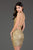 SCALA - 60103 Sequined Halter Sheath Cocktail Dress In Gold