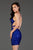 SCALA - 60103 Sequined Halter Sheath Cocktail Dress In Blue