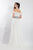 Rachel Allan  - 6010 Two-Piece Off Shoulder Floral Chiffon Dress in White