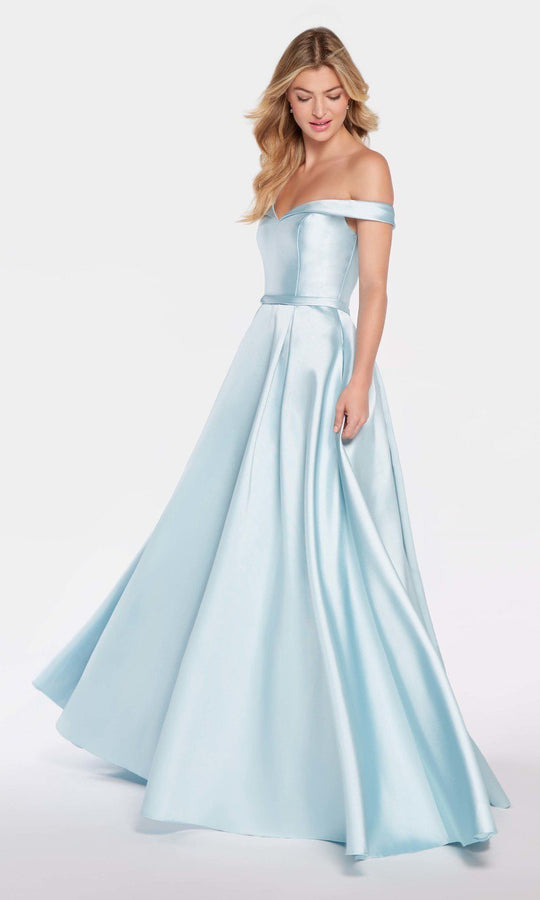 Alyce Paris - 60111 Off-Shoulder Mikado Ballgown in Blue