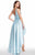 Bateau Fitted High Low Dress 60114 in Blue